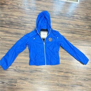 Abercrombie & Fitch blue nylon windbreaker jacket